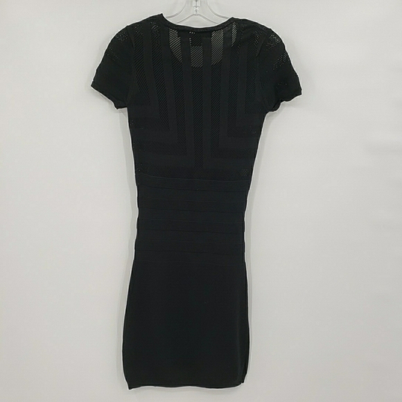 French Connection Black Bodycon Sheer Top Mini Dress - Picture 5 of 12